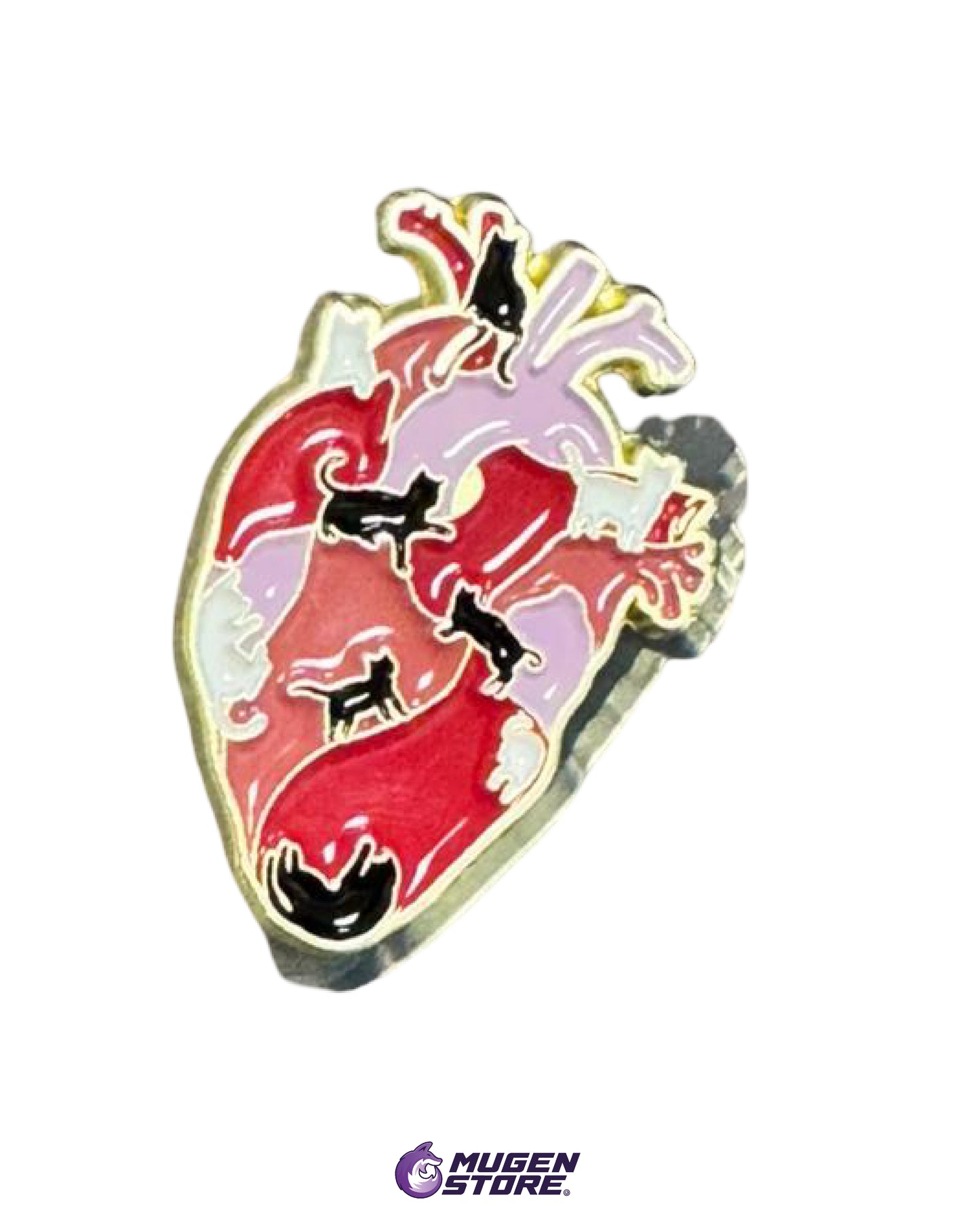 🖤 Pin Corazón de Gatos – Late en Modo Michi 🐈⬛❤️