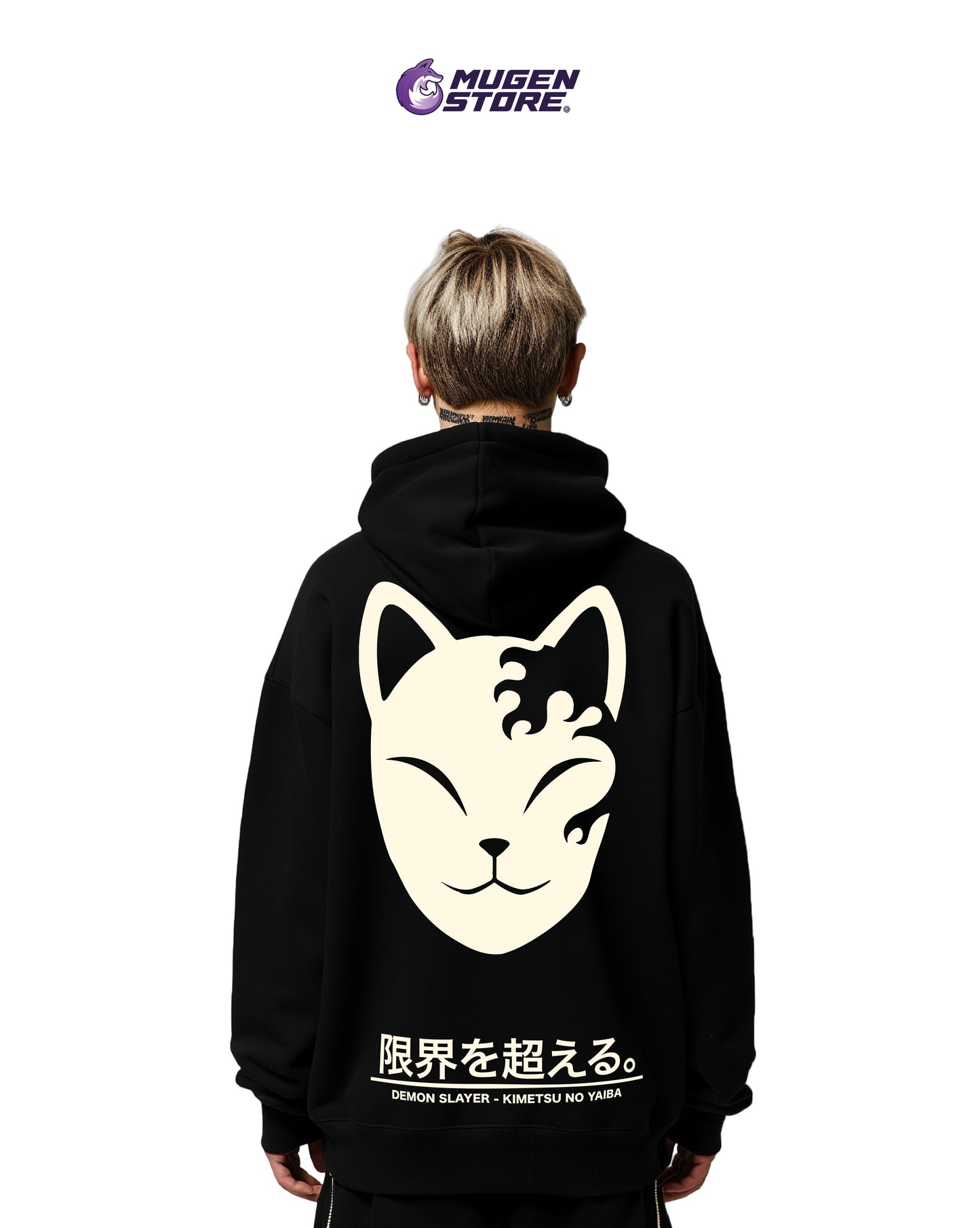 🦊 Hoodie Máscara de Zorro – Demon Slayer 🦊
