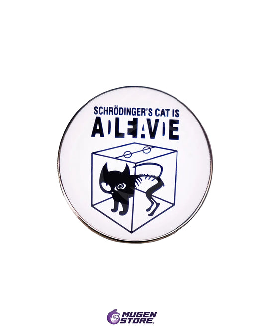 🧪 Pin “Schrödinger’s Cat is ALΞΛVE” – Física Cuántica en Meme 🐱📦