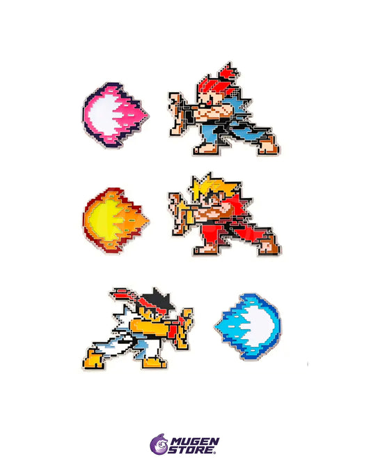 👊 Street Fighter Set – Ryu, Ken & Hadoken Pins