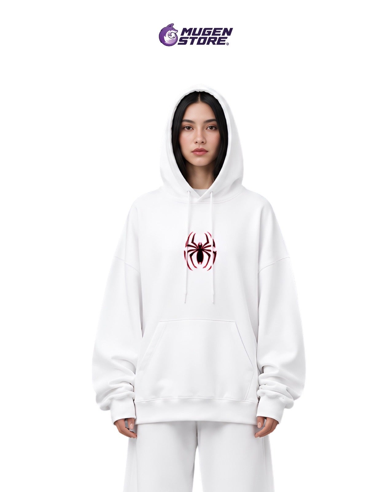 🕸️ HOODIE "NEON WEB" – GHOST-SPIDER EDITION (BLANCO)
