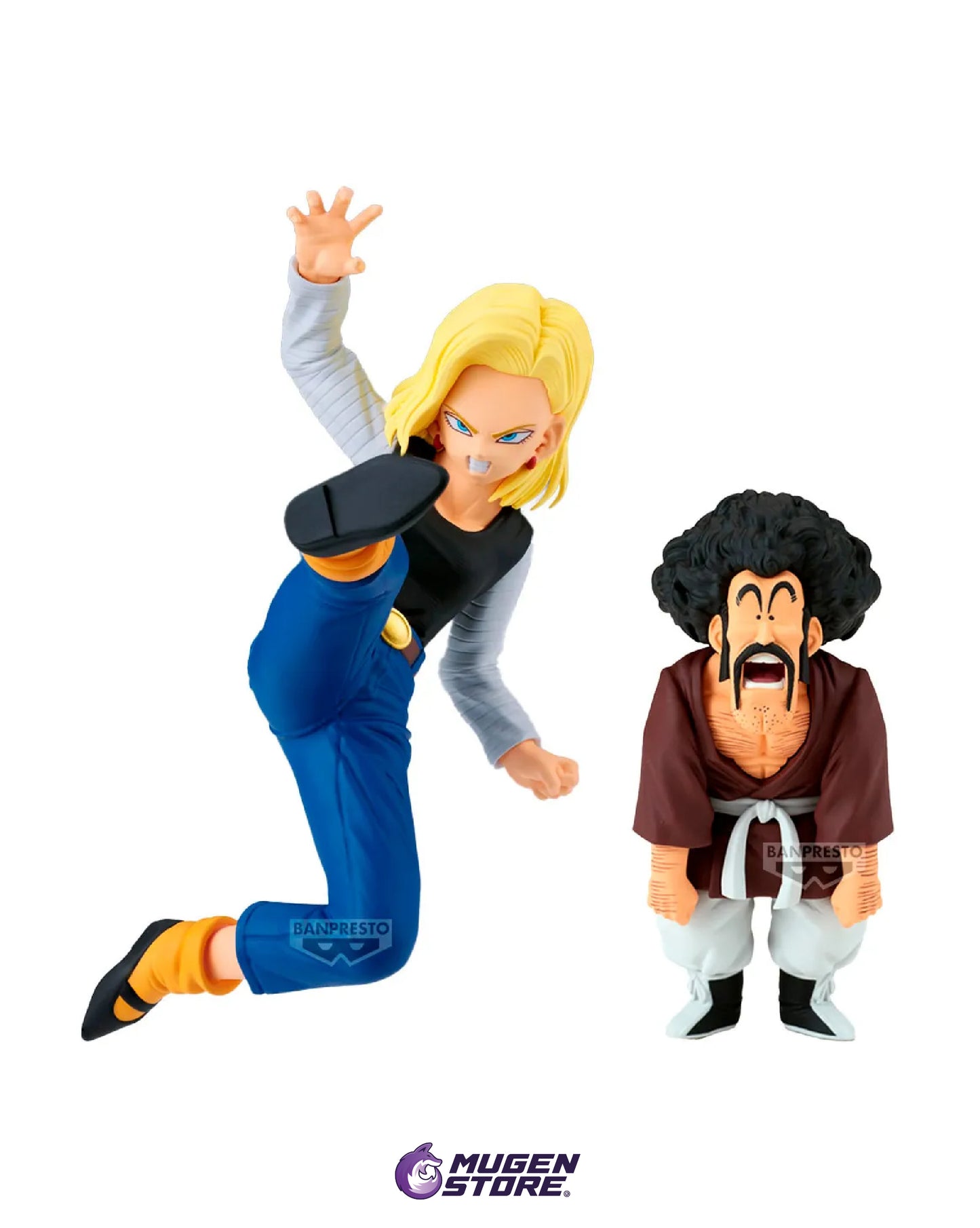 ANDROID 18 & MR. SATAN FIGURA COLECCIONABLE DE DRAGON BALL Z – MATCH MAKERS (VS MIGHTY MASK)