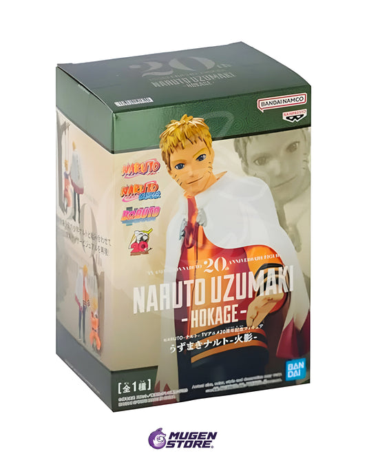 NARUTO UZUMAKI HOKAGE FIGURA COLECCIONABLE DE NARUTO SHIPPUDEN - 20° ANIVERSARIO