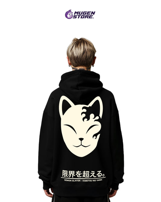🦊 Hoodie Máscara de Zorro – Demon Slayer 🦊