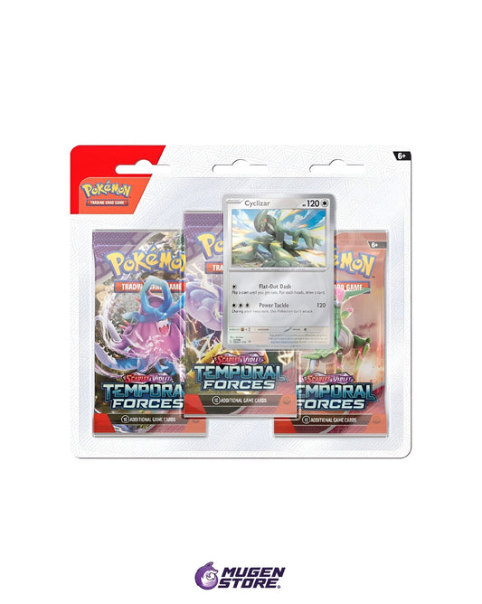 🃏 Triple Pack Pokémon TCG – Temporal Forces (Cyclizar Promo – Inglés)