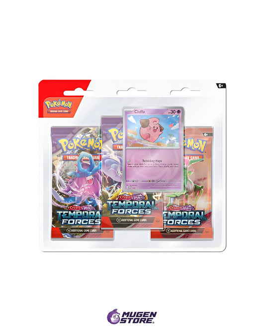 🃏 Triple Pack Pokémon TCG – Temporal Forces (Cleffa Promo – Inglés)