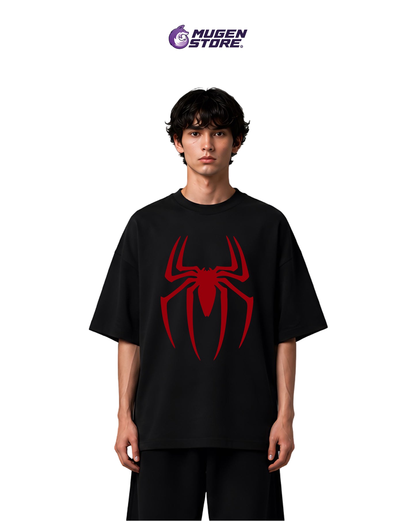 🕷️ Camiseta Oversize Spider Emblem – Black Edition