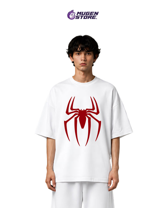 🕷️ Camiseta Oversize Spider Icon – White Edition