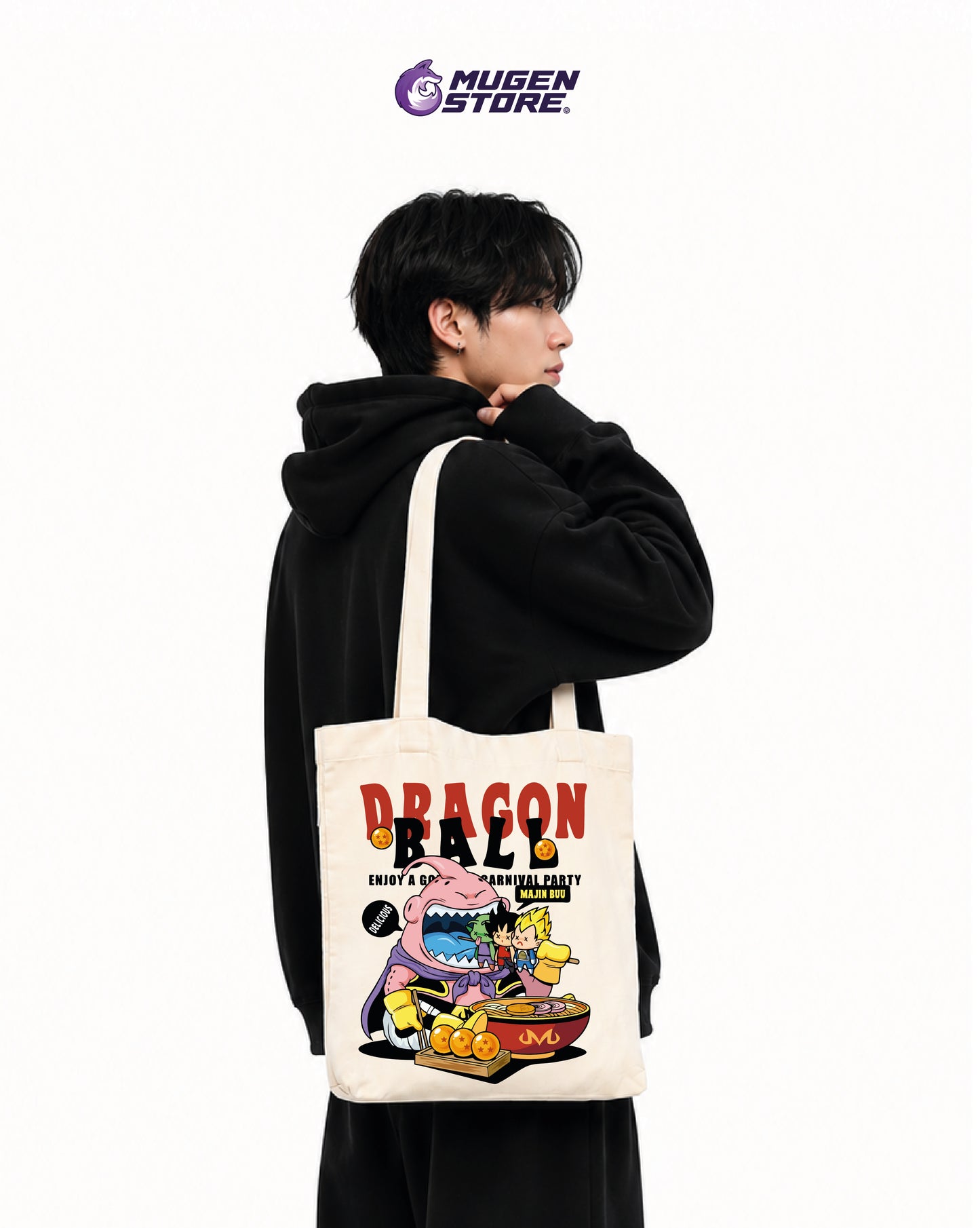 🐉 Tote Bag Dragon Ball Ramen Party – Majin Buu Edition