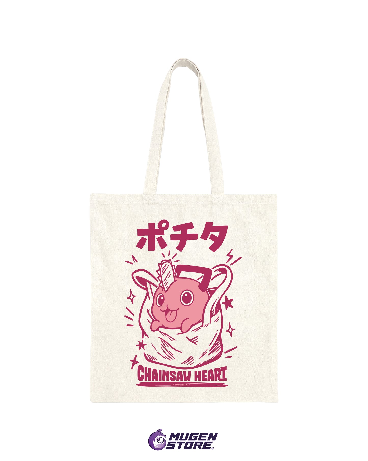 🪚 Tote Bag Pochita – Chainsaw Heart Edition