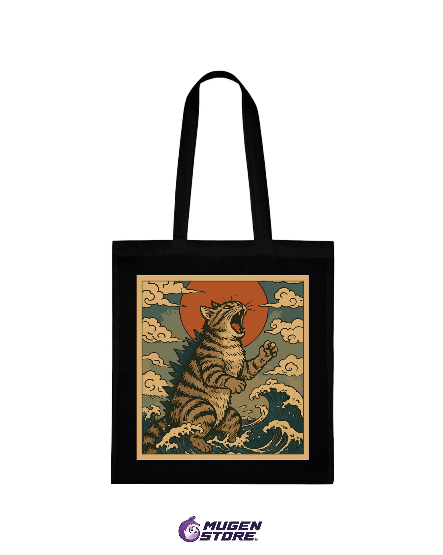 🐱 Tote Bag Ukiyo Cat – Japanese Art Edition