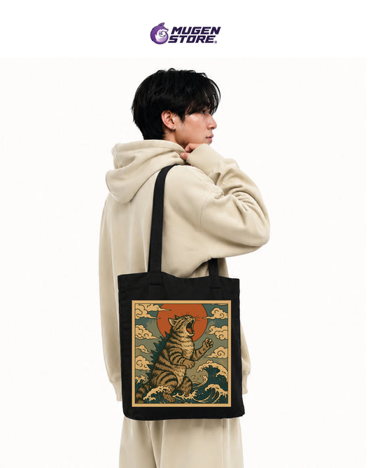 🐱 Tote Bag Ukiyo Cat – Japanese Art Edition