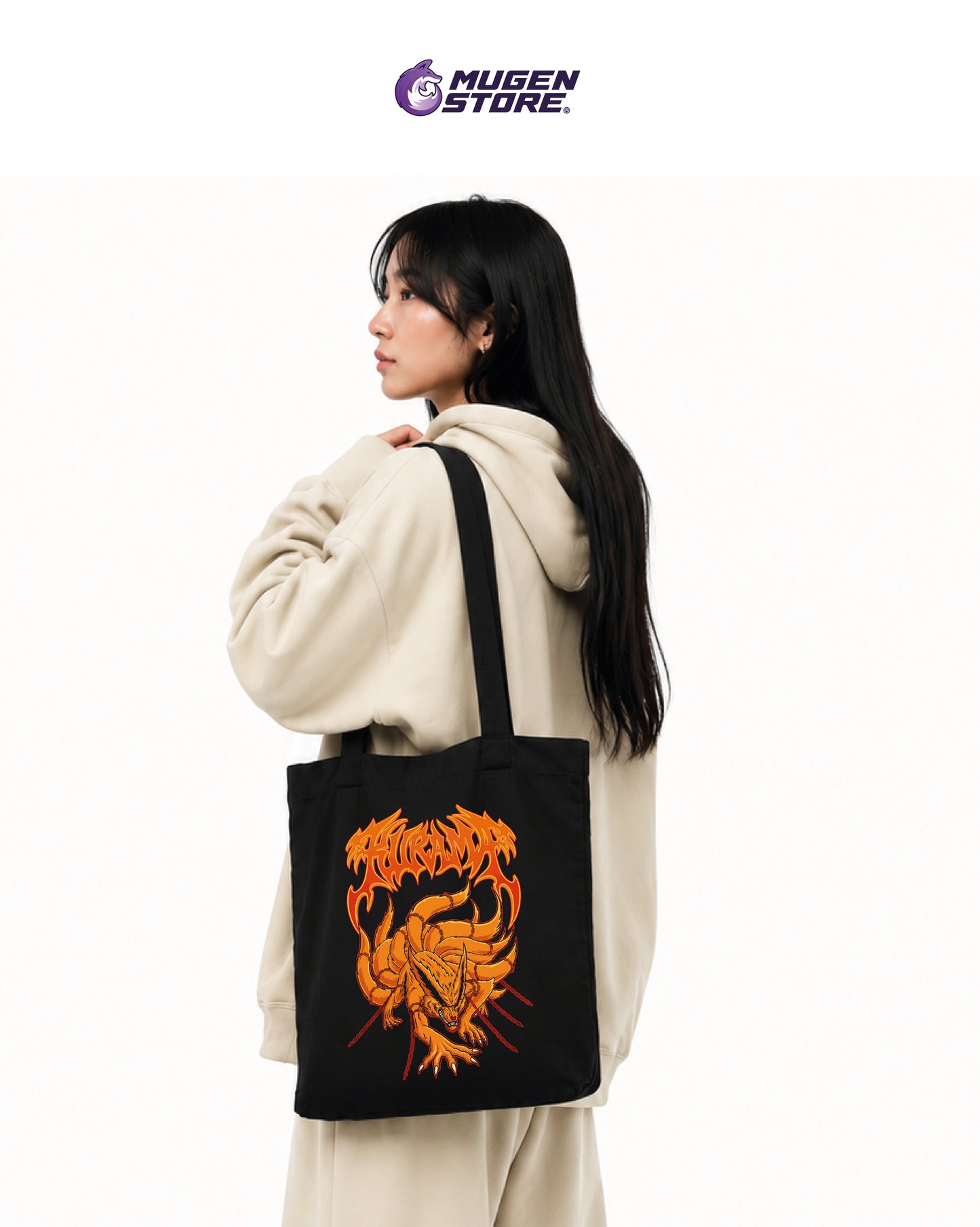 🦊 Tote Bag Nine-Tailed Fox – Kurama Edition